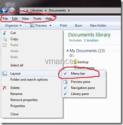 menu bar menu bar