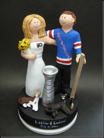 Rangers and Phillies Hockey Wedding Cake Topper Rangers and Phillies Hockey Wedding Cake Topper