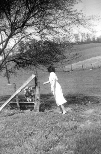 Julia Habrot on the farm