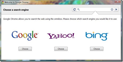 Choose a Search engine