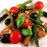 Svinjski odresci sa šparogama i pinjolima/Pork chops with asparagus and pine nuts