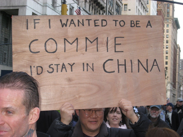 A protester in New York City.
