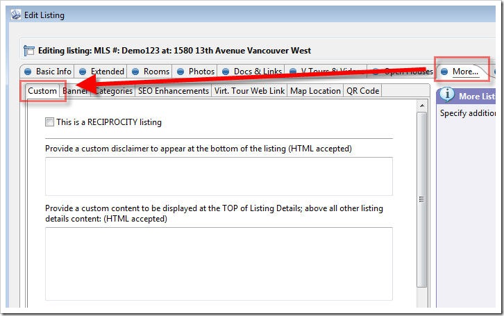 myrealpage custom listing settings
