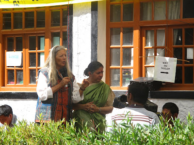 Ms Helena giving her speech and translating for the Indian Lady...She is the film creator of Ancient Futures...can view it on facebook!