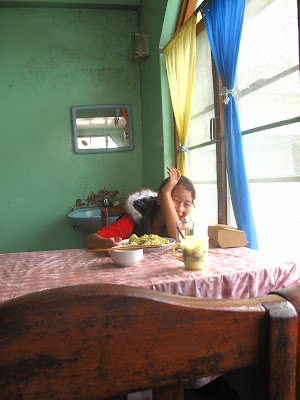 Cute girl from the place we had lunch. She was learning french!