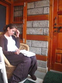 Relaxing and writing our diaries/blogs