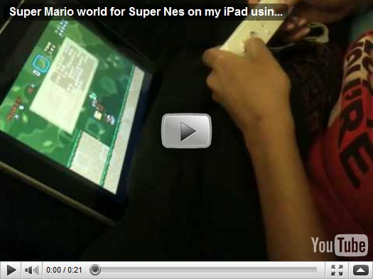  iPad Jailbroken rodando emulador de SNES com Wiimote