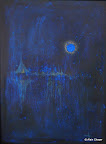 095 - Lune Bleue - 2001<br />
115 x 85 - Craie sur toile