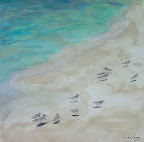 189 - Sandy Island - 2007<br />
80 x 80 - Aquarelle sur sable sur toile