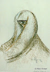 070 -Le Voile - 1996<br />
24 x 30 - Craie sur carton