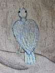 177.1 - Oiseau Nacré (Zoom Détail) - 2007<br />
46 x 38 - Acrylique, Sable et encre de Chine sur toile