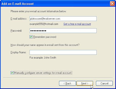 Window Live Mail Add account