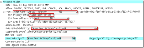 Inbound call from Cisco to OCS, Wire Trace INVITE