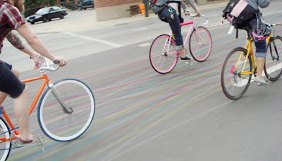 contrail bike chalk art