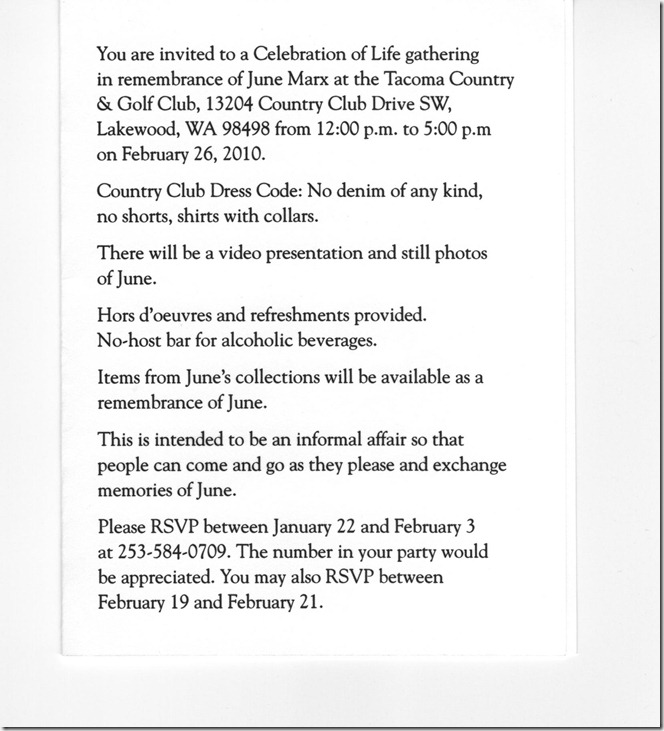 June's Celebration of Life