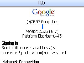 Google Sync for BlackBerry