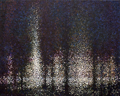 "Stand," 2007, oil and gold leaf on linen, 30"x37"