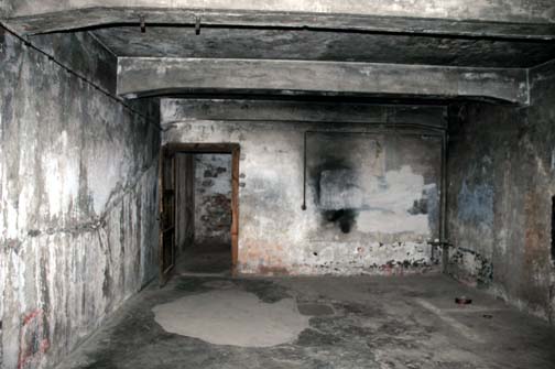 auschwitz concentration camp gas. Interior door into gas chamber