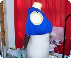 Upper bodice attached to lining Upper bodice attached to lining