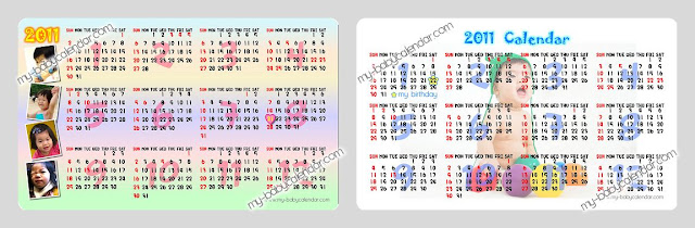 1page calendar card sample 2