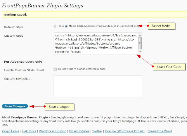 wpfpb affiliate1 How to use WordPress Front Page Banner Plugin   [ Part 5   Configuration]