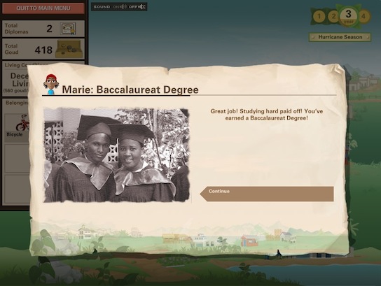 Ayiti screenshot - Marie earns a Baccalaureat