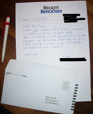 Lettera ad Agos S.p.a.