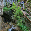 Ascending the ladders in the Horne Diery Canyon (Mala Fatra National Park, Slovakia)