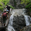 Ascending the ladders in the Horne Diery Canyon (Mala Fatra National Park, Slovakia)