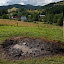 Natural crude oil spring in Korna, Slovakia