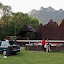 Arrival at the campsite in the Pieniny National Park (Slovakia). We are cooking dinner and organizing our stuff on the stage that is used for a Folklore Festival once or twice a year. Picturesque Tri Coruny (Thre Crowns) peaks are in the background. Arrival at the campsite in the Pieniny National Park (Slovakia). We are cooking dinner and organizing our stuff on the stage that is used for a Folklore Festival once or twice a year. Picturesque Tri Coruny (Thre Crowns) peaks are in the background.