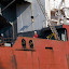 Atlantic Huron approaching the drawbridge on Welland Canal in St. Catharines (Ontario, Canada)