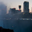 Horseshoe Falls and the Niagara Falls Skyline at dusk, view from the Terrapin Point (USA)