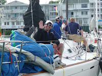 2009 Race Events / Mac 09: Joe Spataro, on Spanker and happy to be tied up at the island
