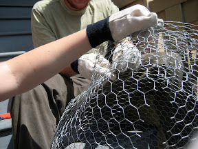 We discovered early on that our work gloves did little to keep the stray wires from our fingers.