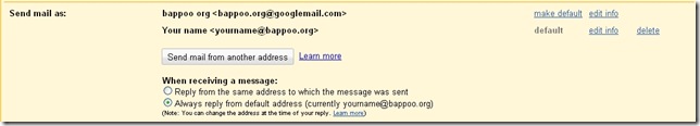 gmail send email as default