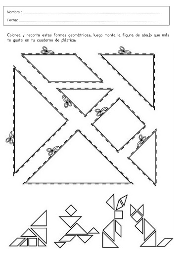 Tangram para colorear - Imagui