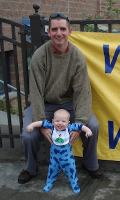 James and Ethan after drop off on the first day of school