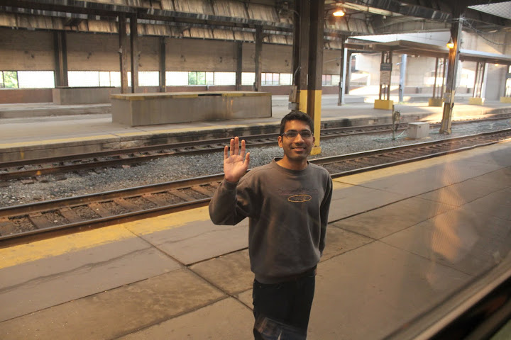 Aditya seeing me off !!