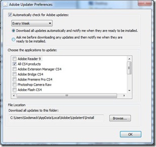 adobe updater preferences