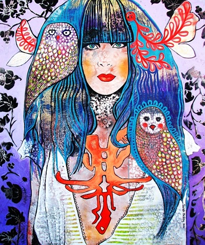 [Hickey, S. 2010. I'm going to Wash those Owls right Outta my Hair, 120 x140cm, acrylic, oil and mixed media on canvas. 3[4].jpg]