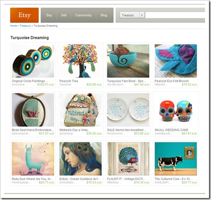 etsy TURQUOISE treasury october 2010