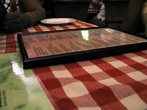 Reghina Margherita Italian Restaurant Park Road Colombo Sri Lanka Menu on Tablecloth