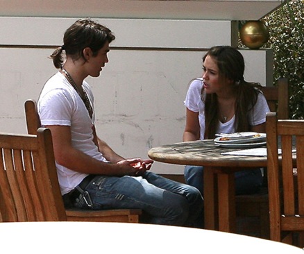 Miley Cyrus and Justin Gaston Arguing Outside A Studio In Studio