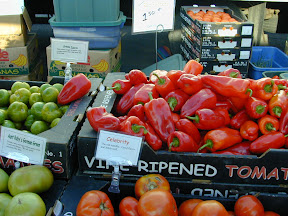 Red Peppers, Tomatoes at the Urbana Farmer's Market