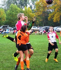 Dustin Roby scores on a header from 9-26-09