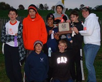 West Liberty-Salem middle school boys cross country team after winning OHC league meet at Cedarville from 10-15-09