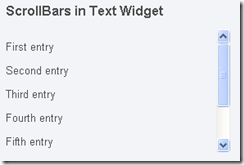 Adding scrollbars to text widgets - Scrollbars in Text Widget - Text Widget with scrollbars 