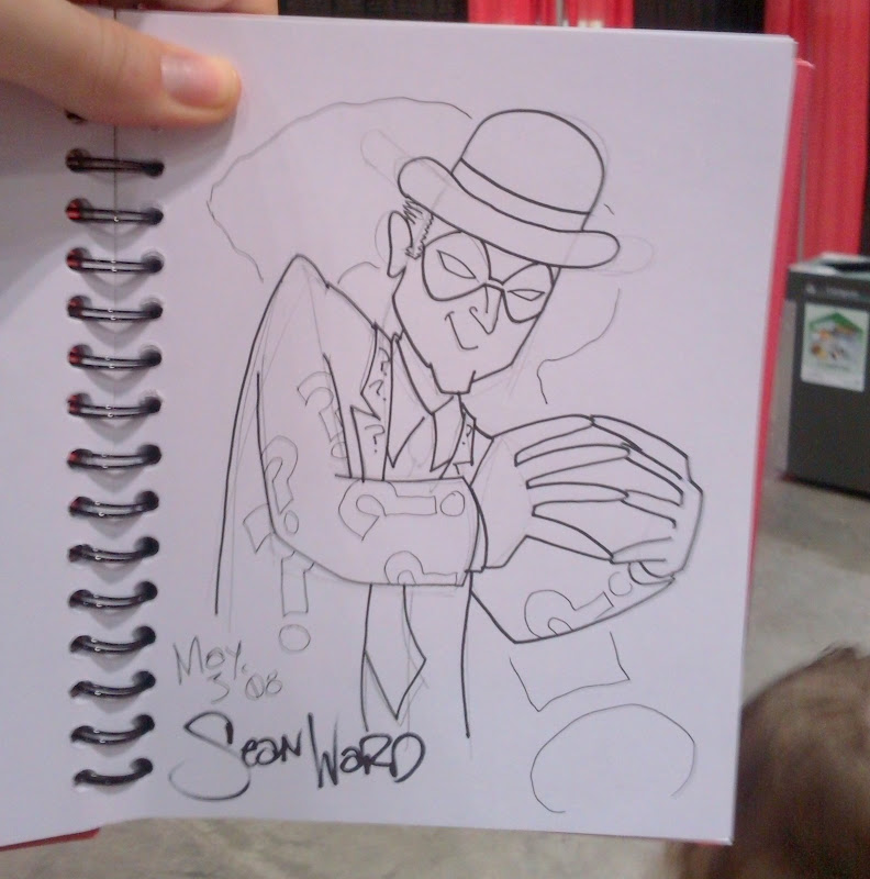 Sean Ward Comic Con sketch Riddler Batman