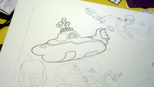 Sean Ward draws the Yellow Submarine